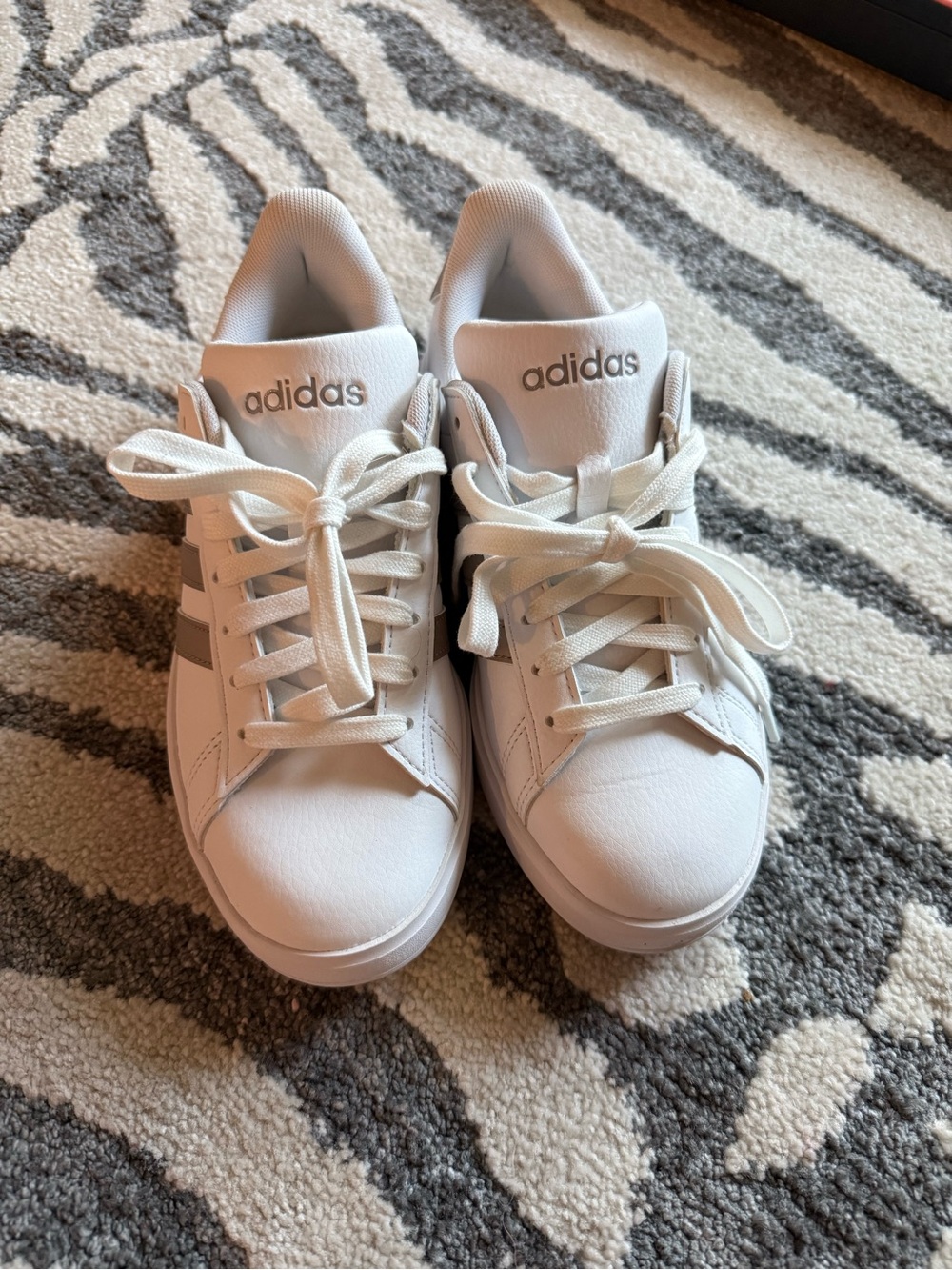 adidas White and Gray Women's Low-Top Sneakers